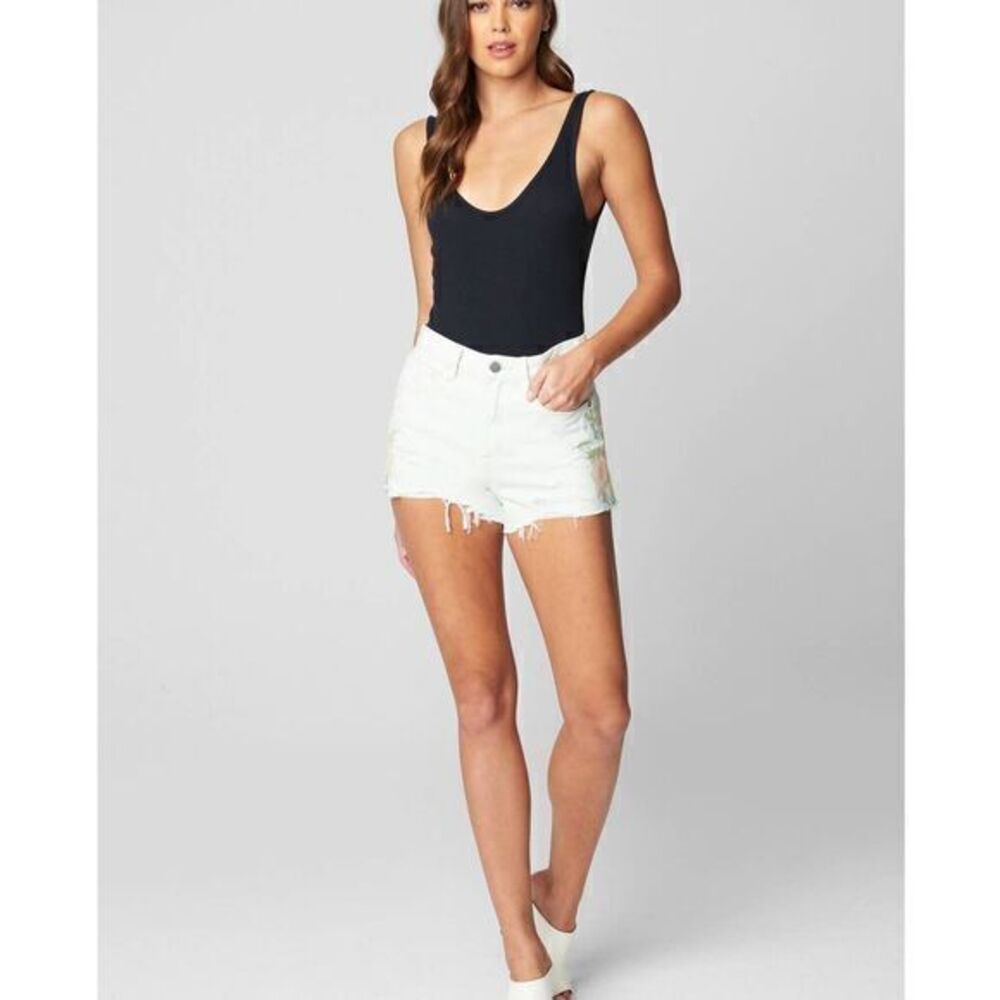 BLANKNYC White Denim Embroidered Cotton Shorts SIZE 27